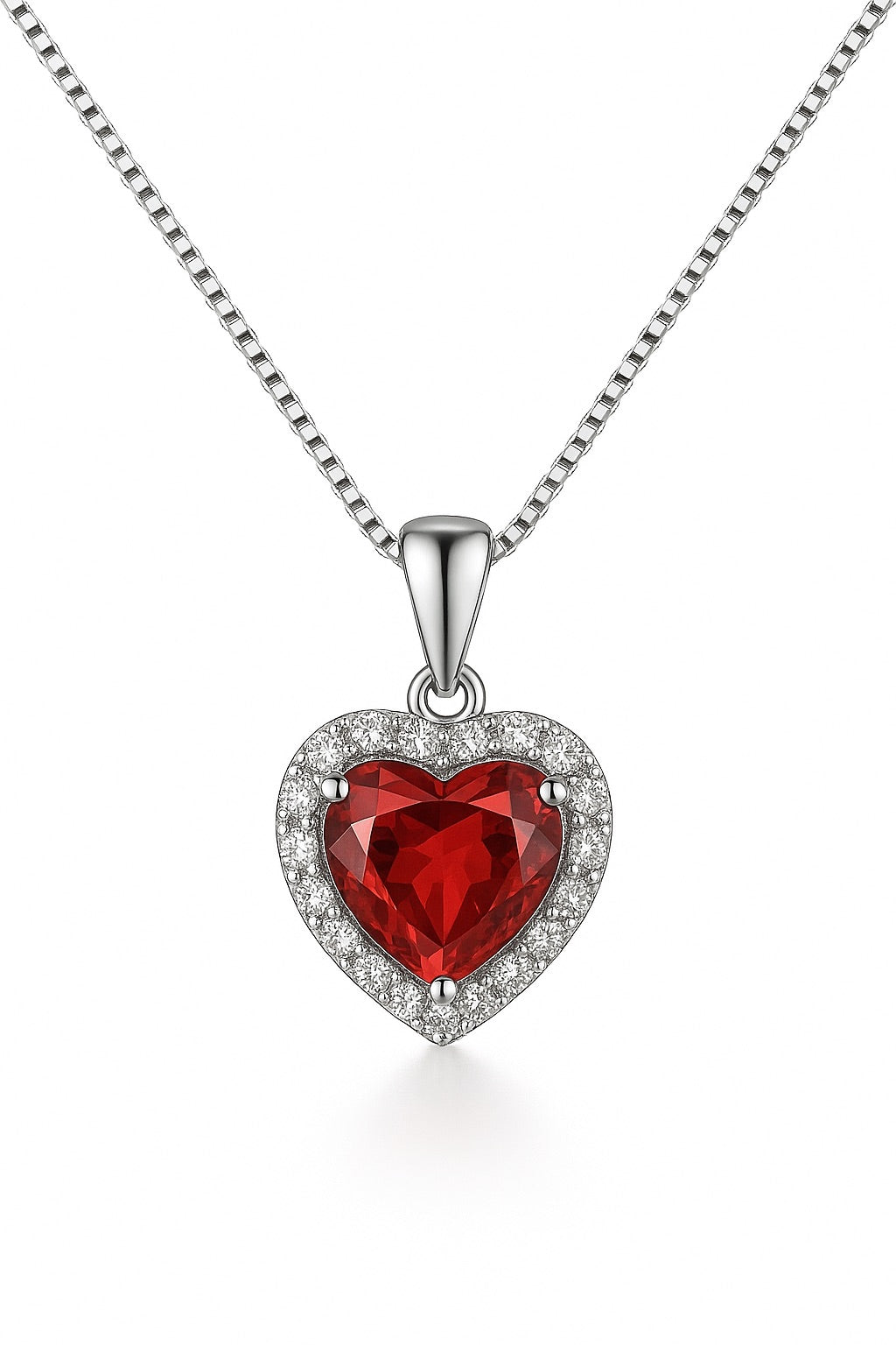 Set halo corazón rubí.