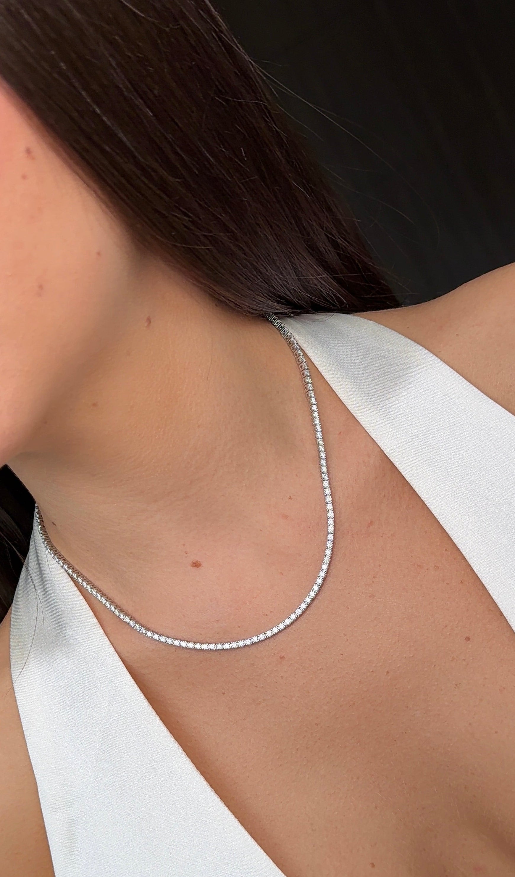 Collar tenis moissanitas 2mm.