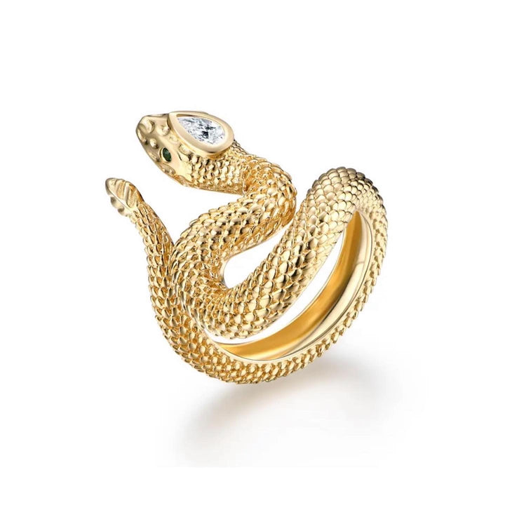 Anillo serpiente moissanita.