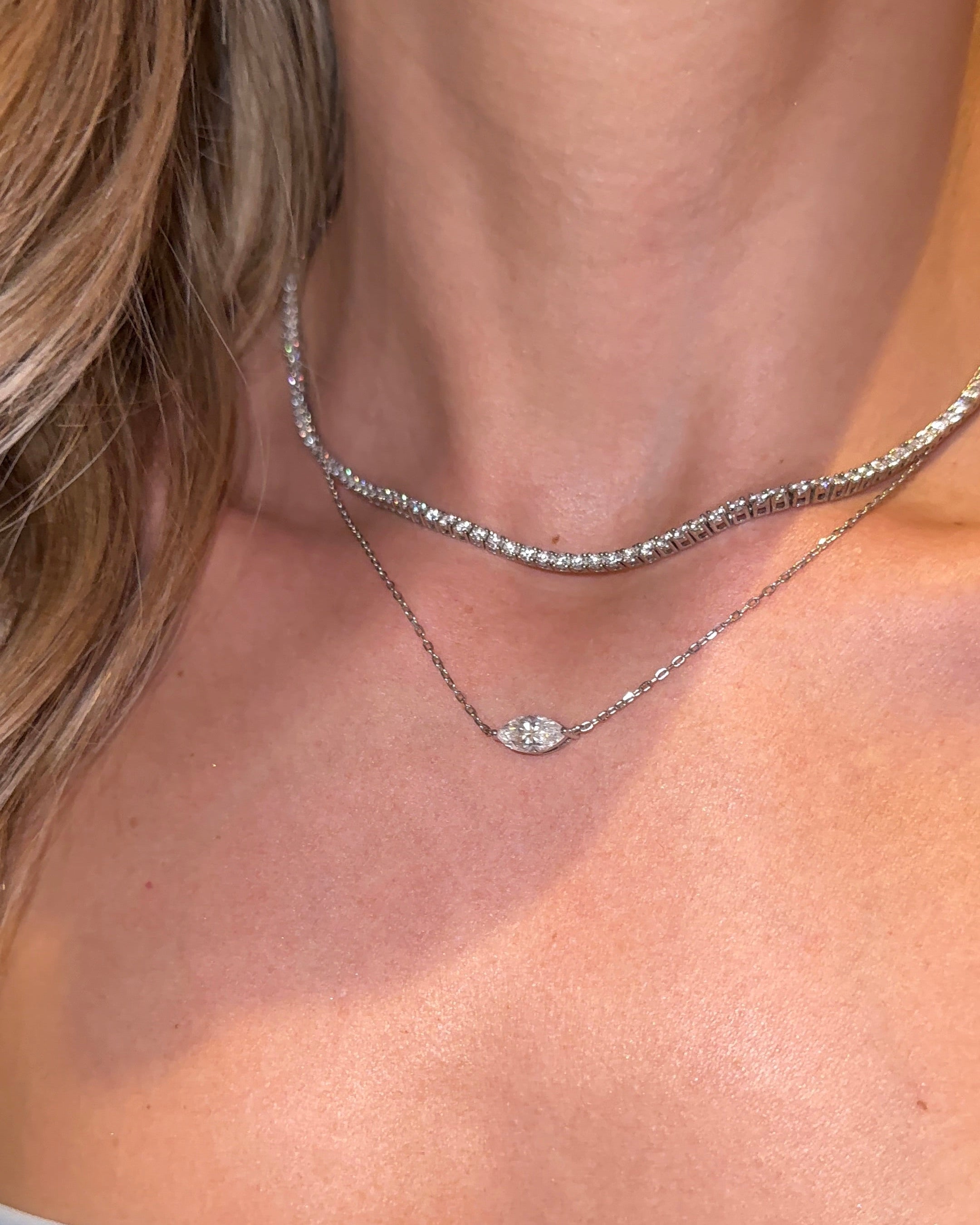 Collar marquesa moissanita.