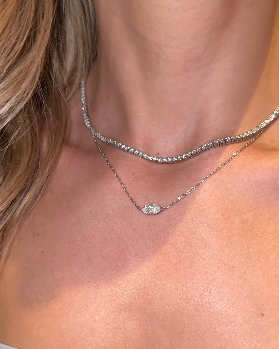 Collar marquesa moissanita.