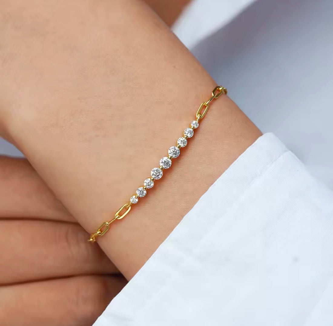 Pulsera clips moissanitas.