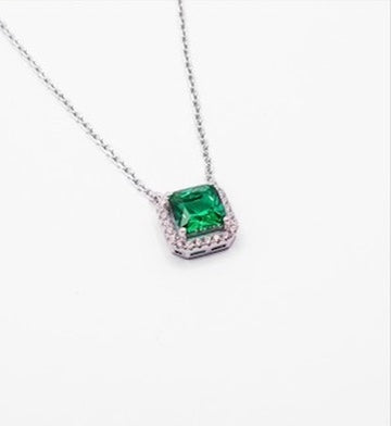 Set halo esmeralda cuadrada.