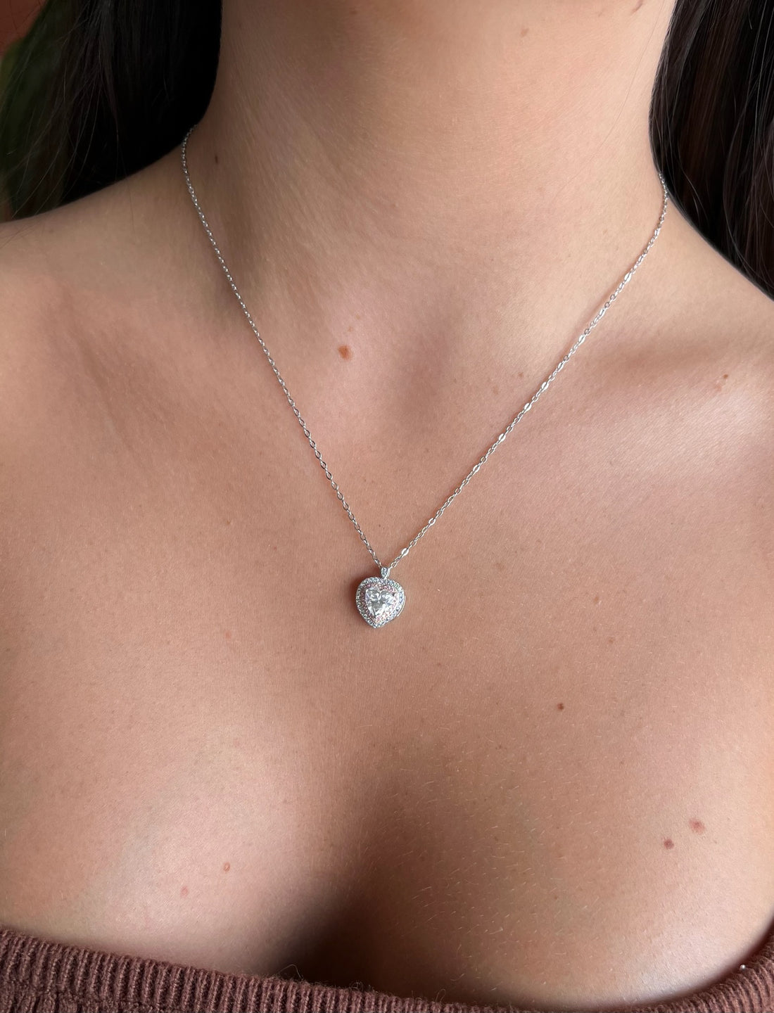 Set halo corazón moissanita.