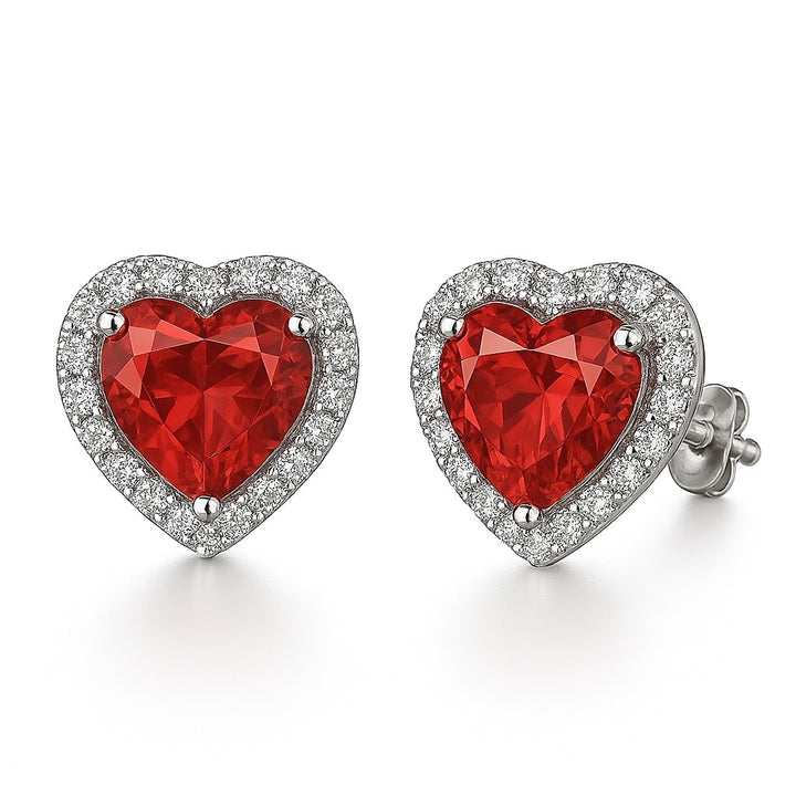 Set halo corazón rubí.