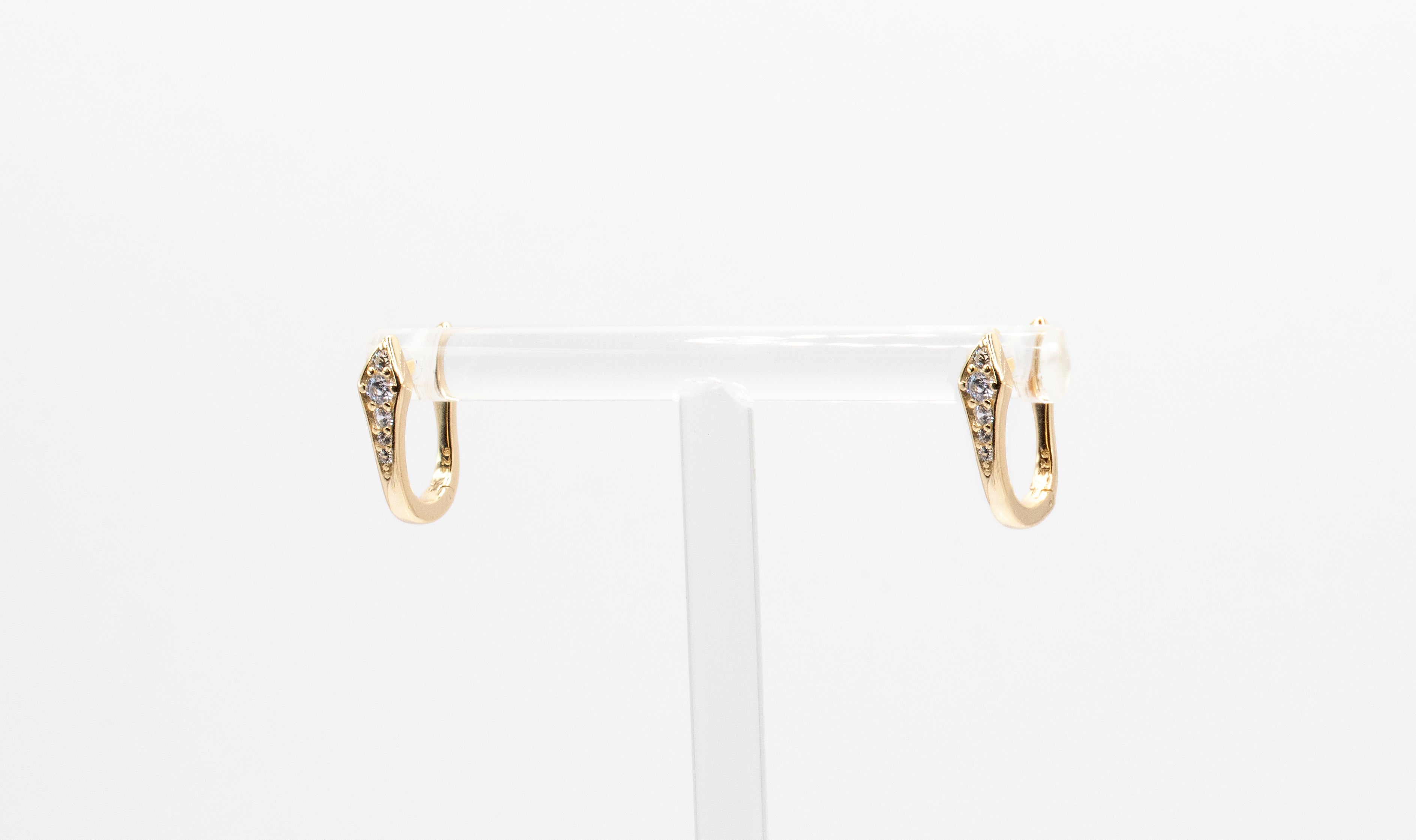 Candongas serpiente cabeza con circones.