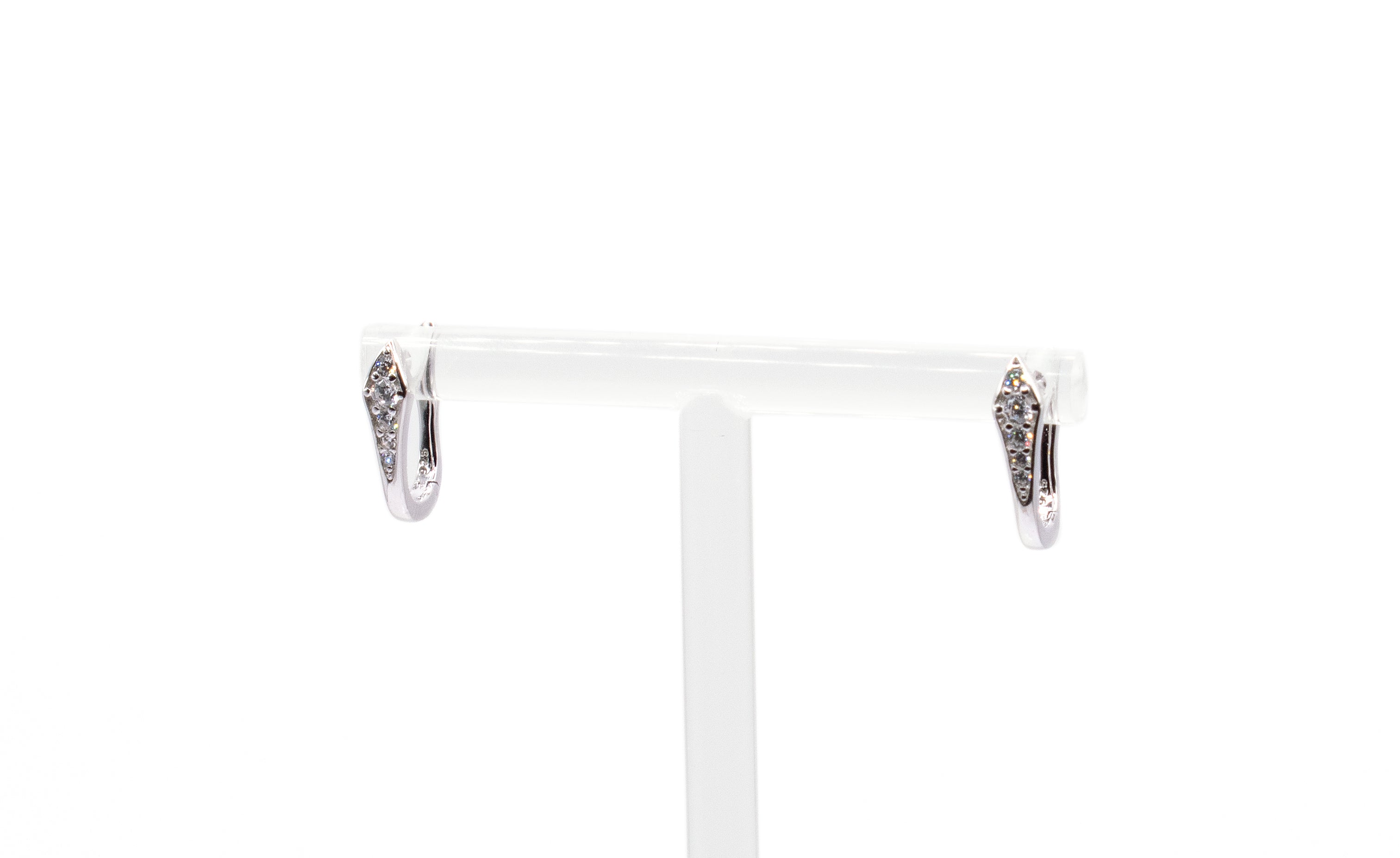 Candongas serpiente cabeza con circones.