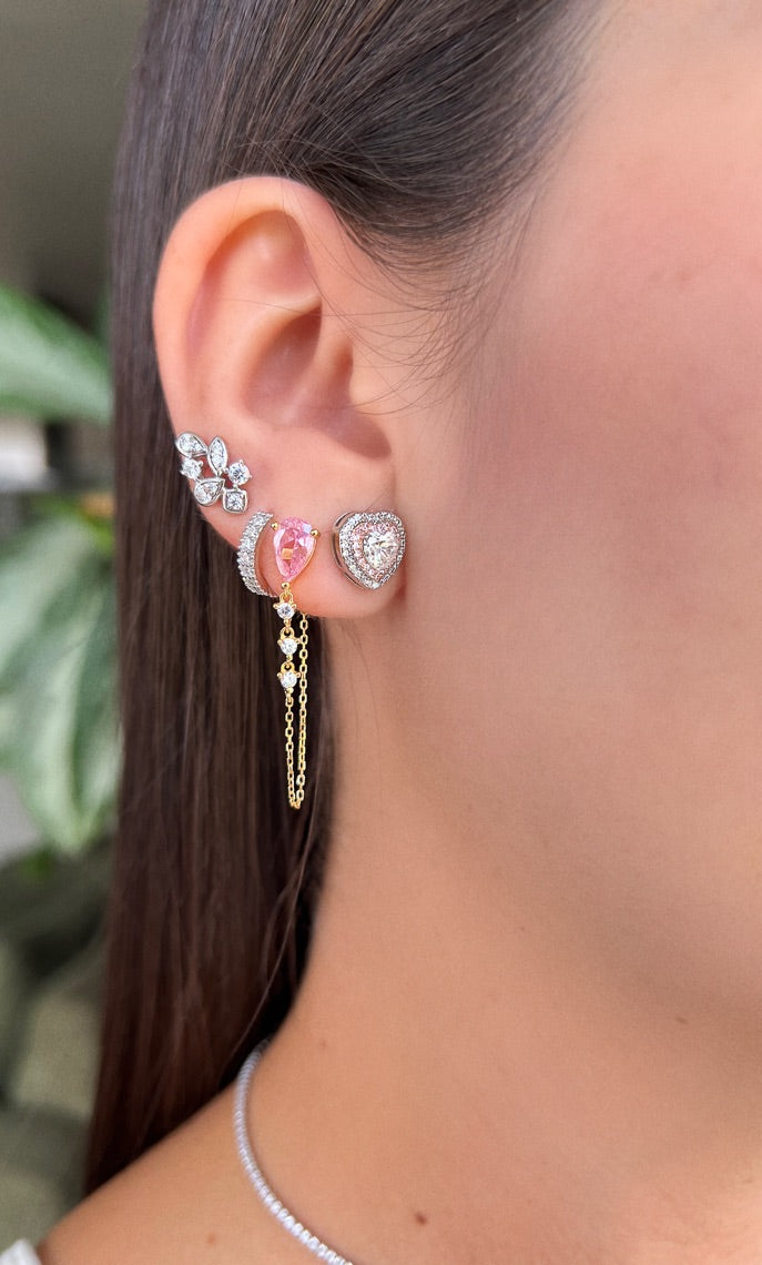 Set halo corazón moissanita.