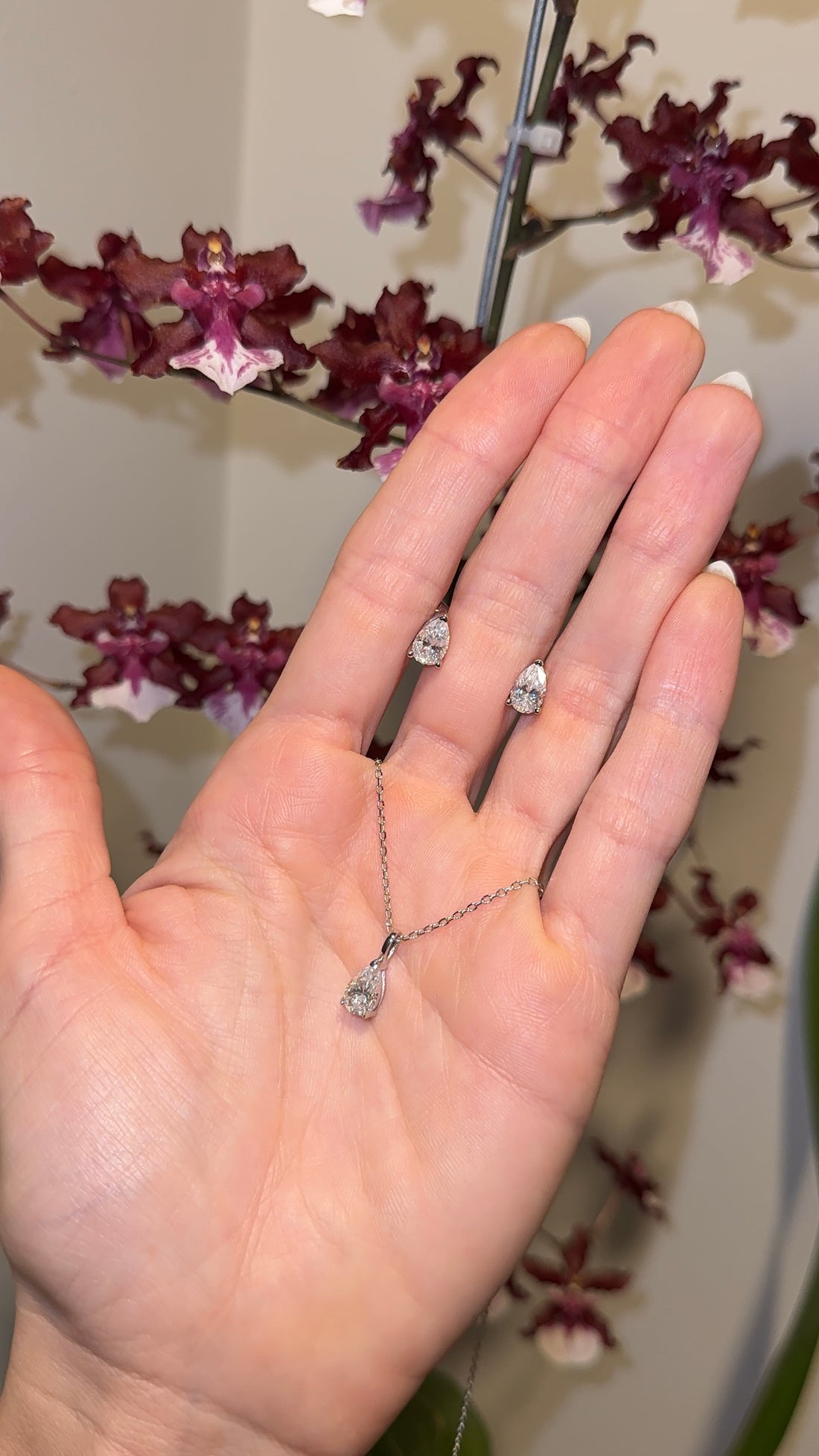 Set gota moissanita.