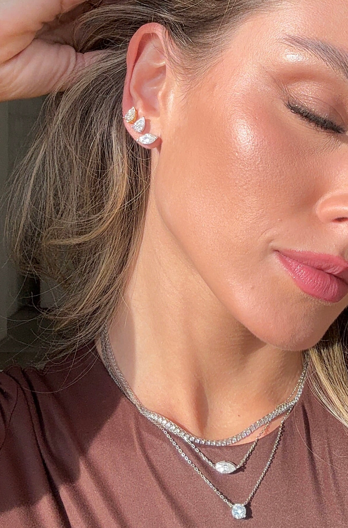 Pendientes gota moissanitas.