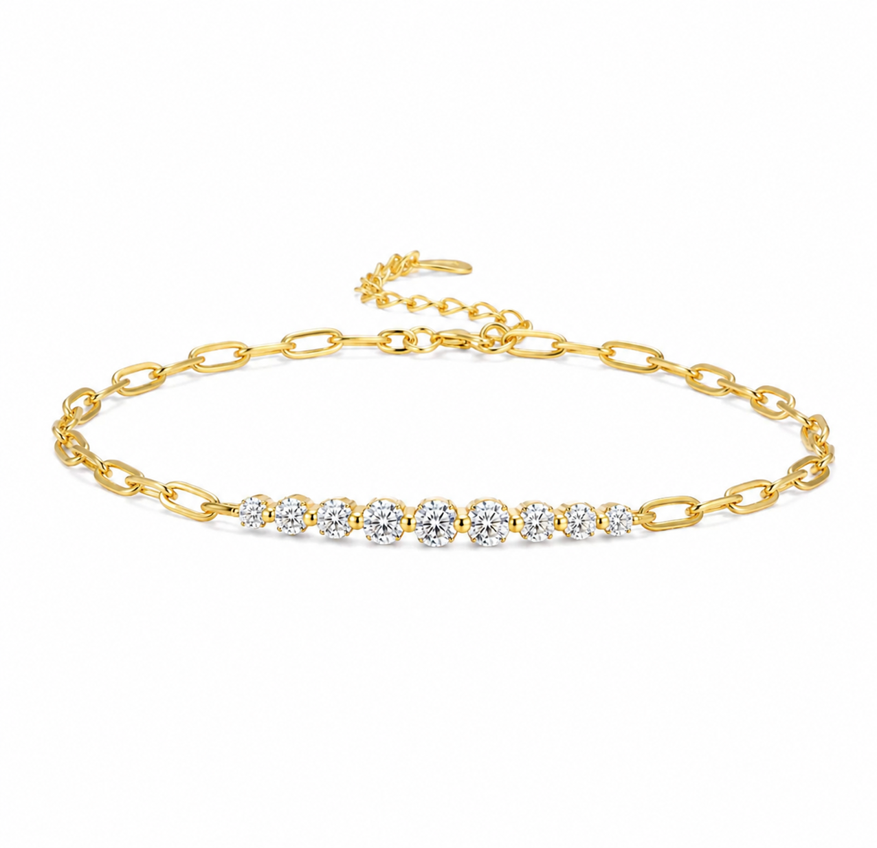 Pulsera clips moissanitas.