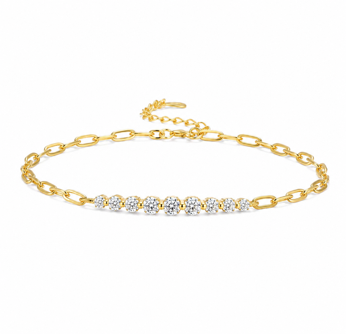 Pulsera clips moissanitas.