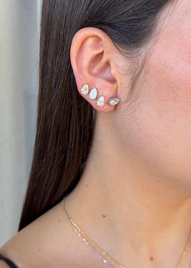 Pendientes gota moissanitas.