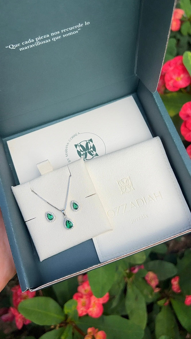 Set halo gota esmeralda.