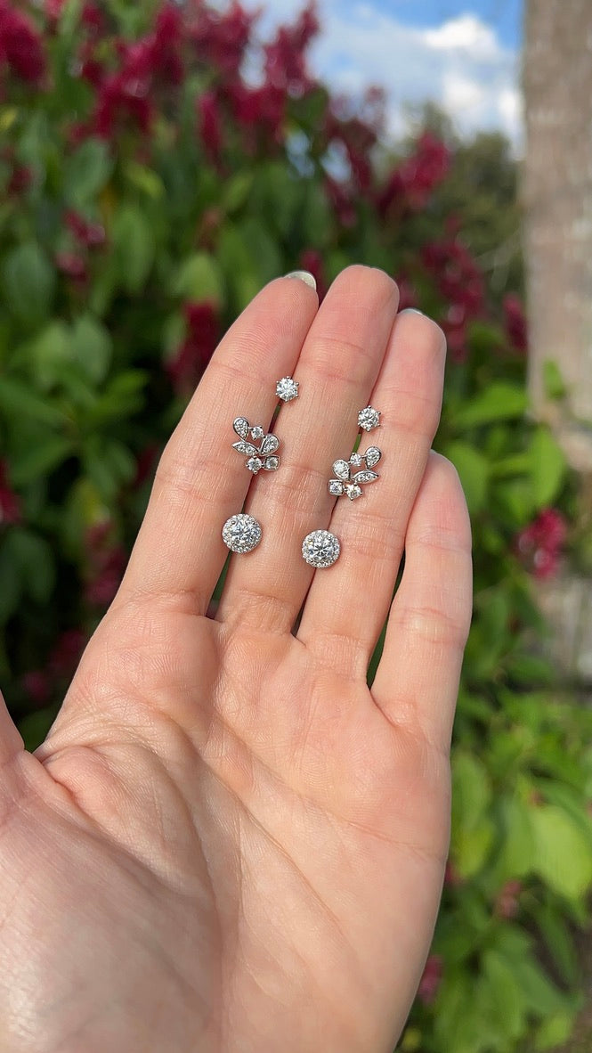 Pendientes moissanitas halo.