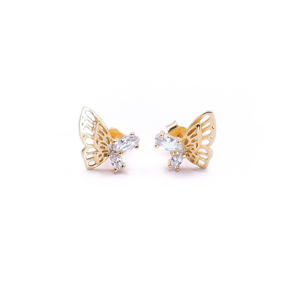 Pendientes ala mariposa 3d circones.