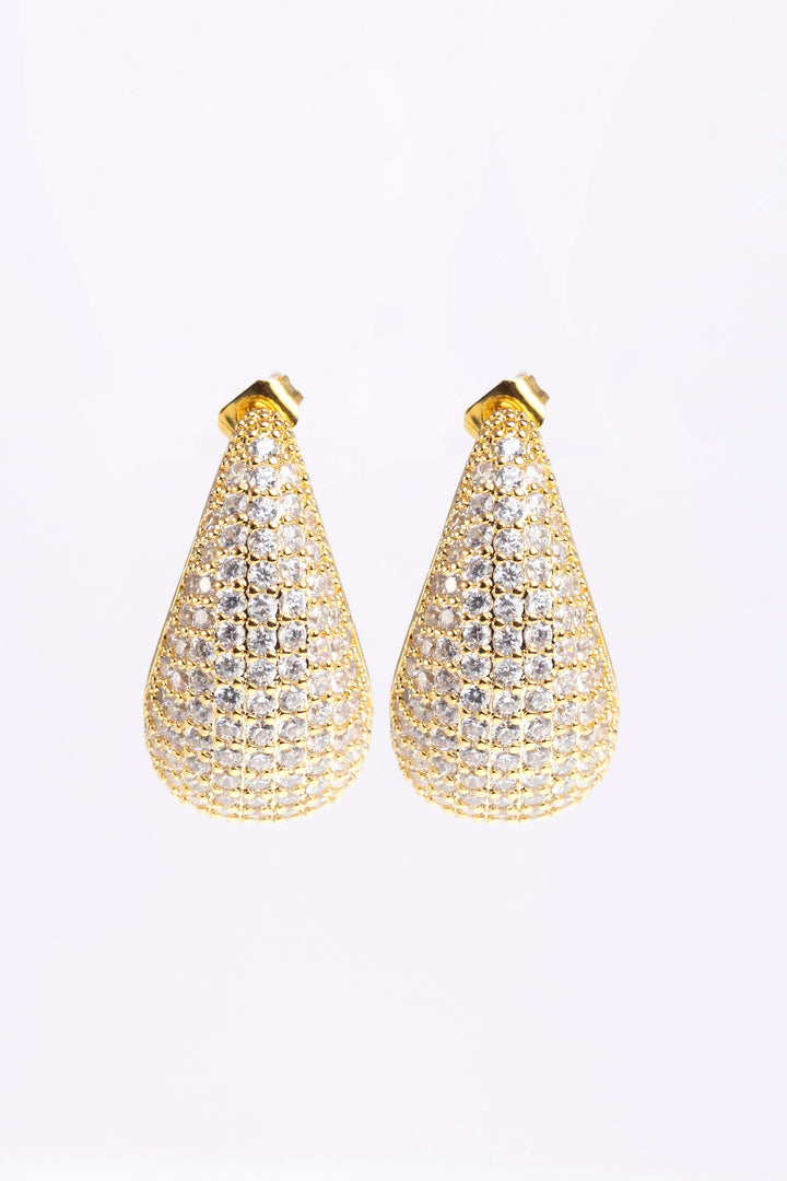 Pendientes en forma de gota grandes con circones.