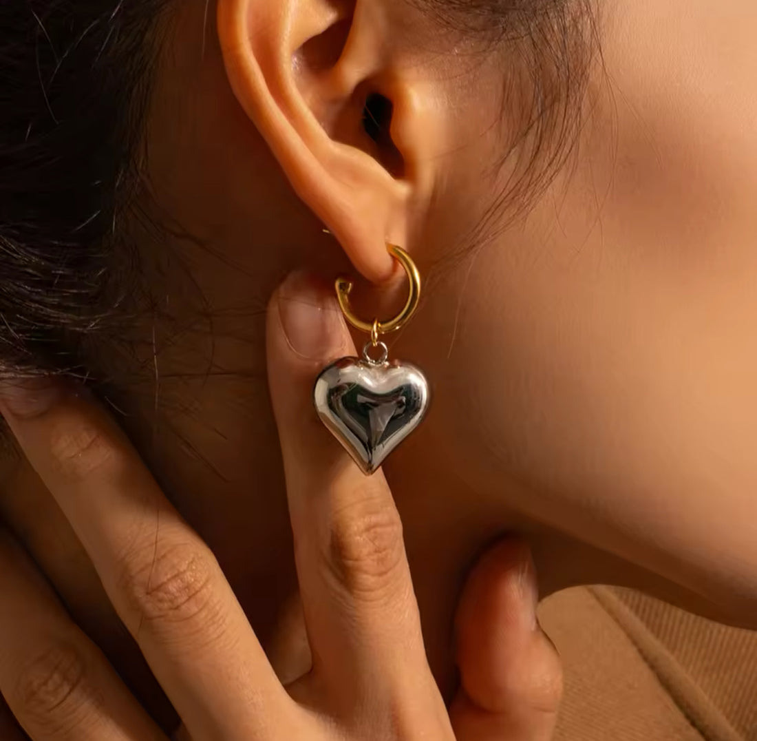 Pendientes chuncky corazón