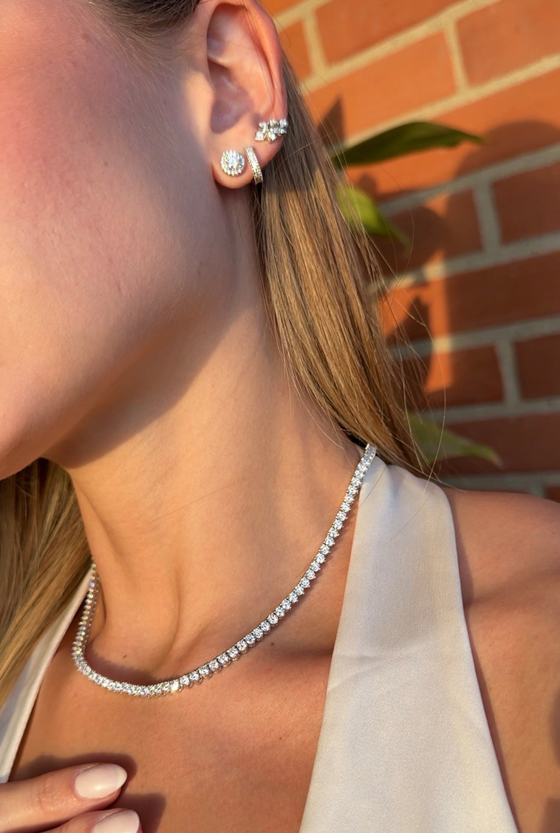 Collar tenis moissanitas 3mm.