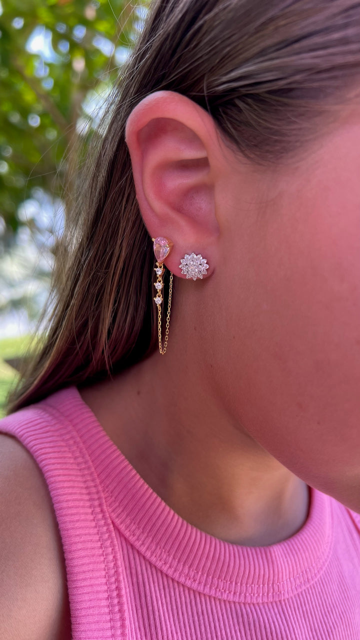 Pendientes flor circones.