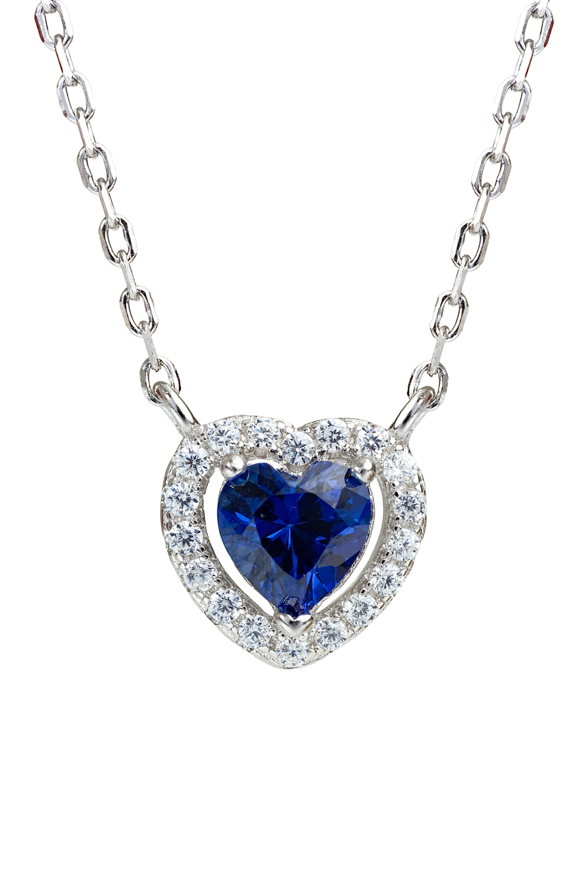 Set halo corazón zafiro.