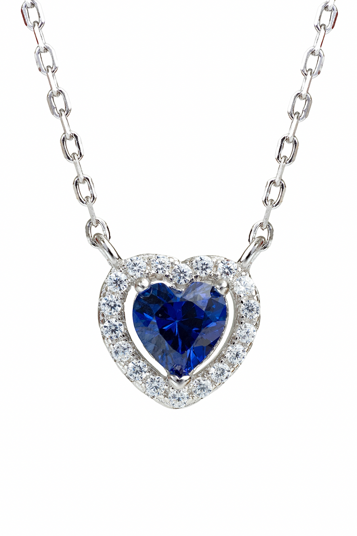 Collar corazón zafiro.