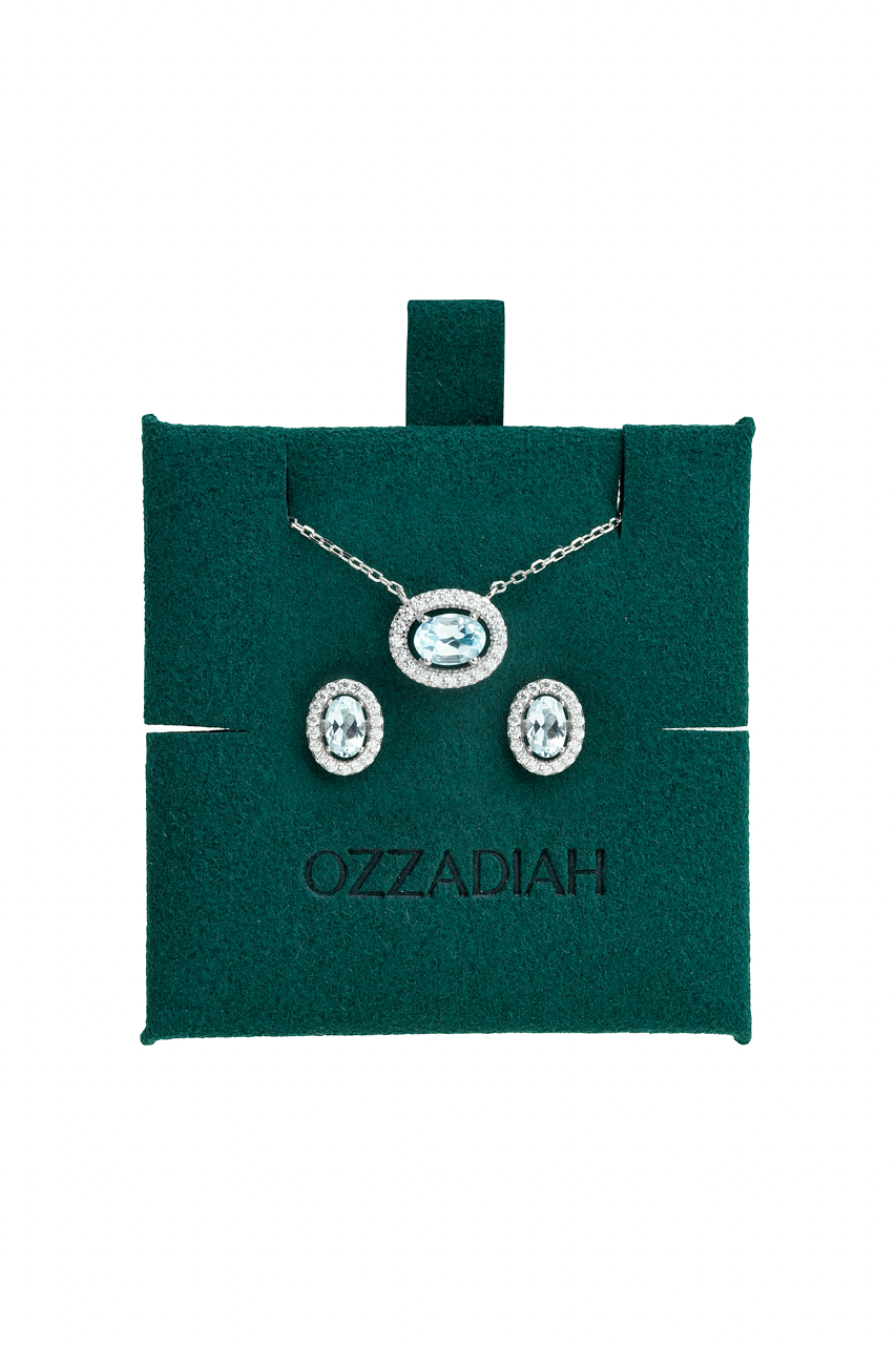 Set halo topacio natural.