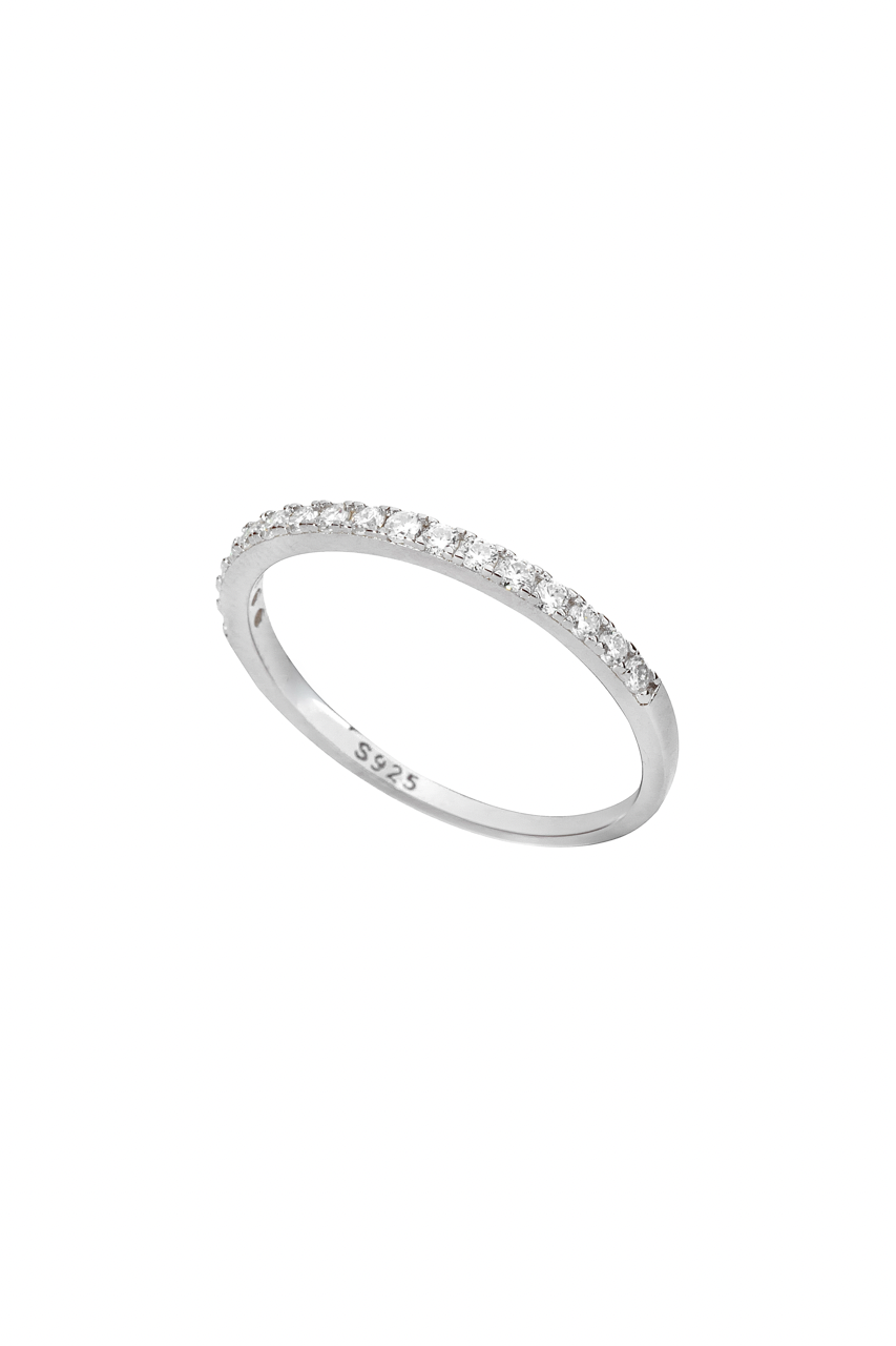 Anillo cintillo con moissanitas.