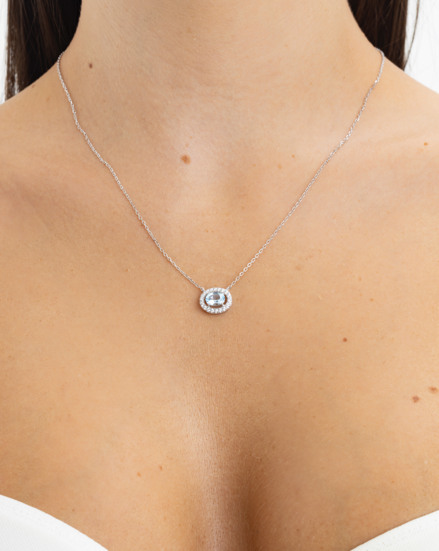 Set halo topacio natural.