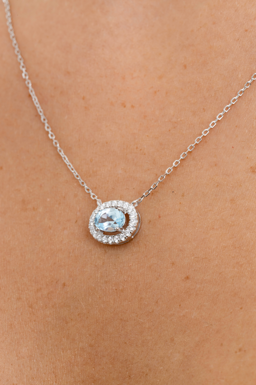 Set halo topacio natural.