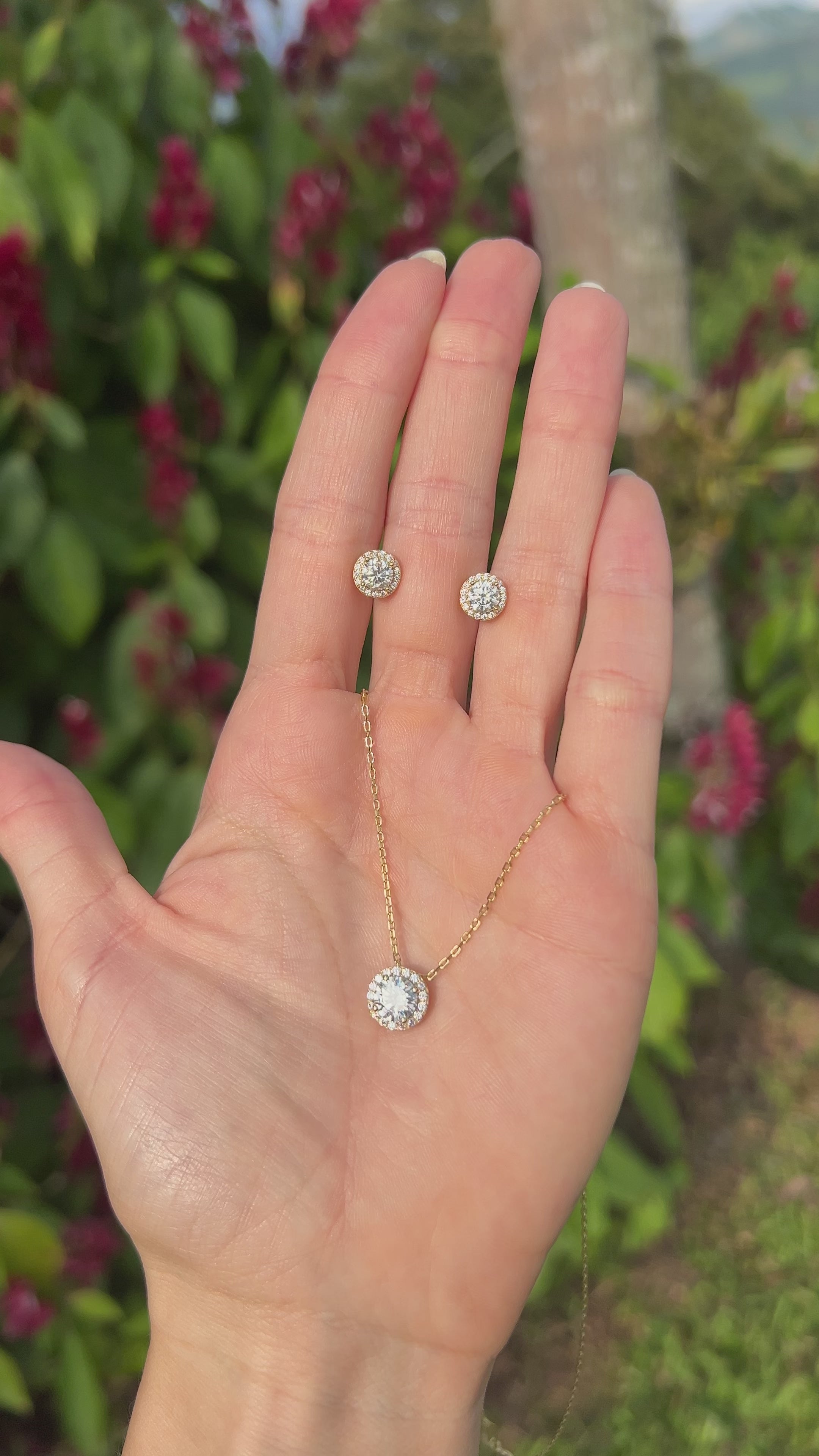 Set halo moissanita.