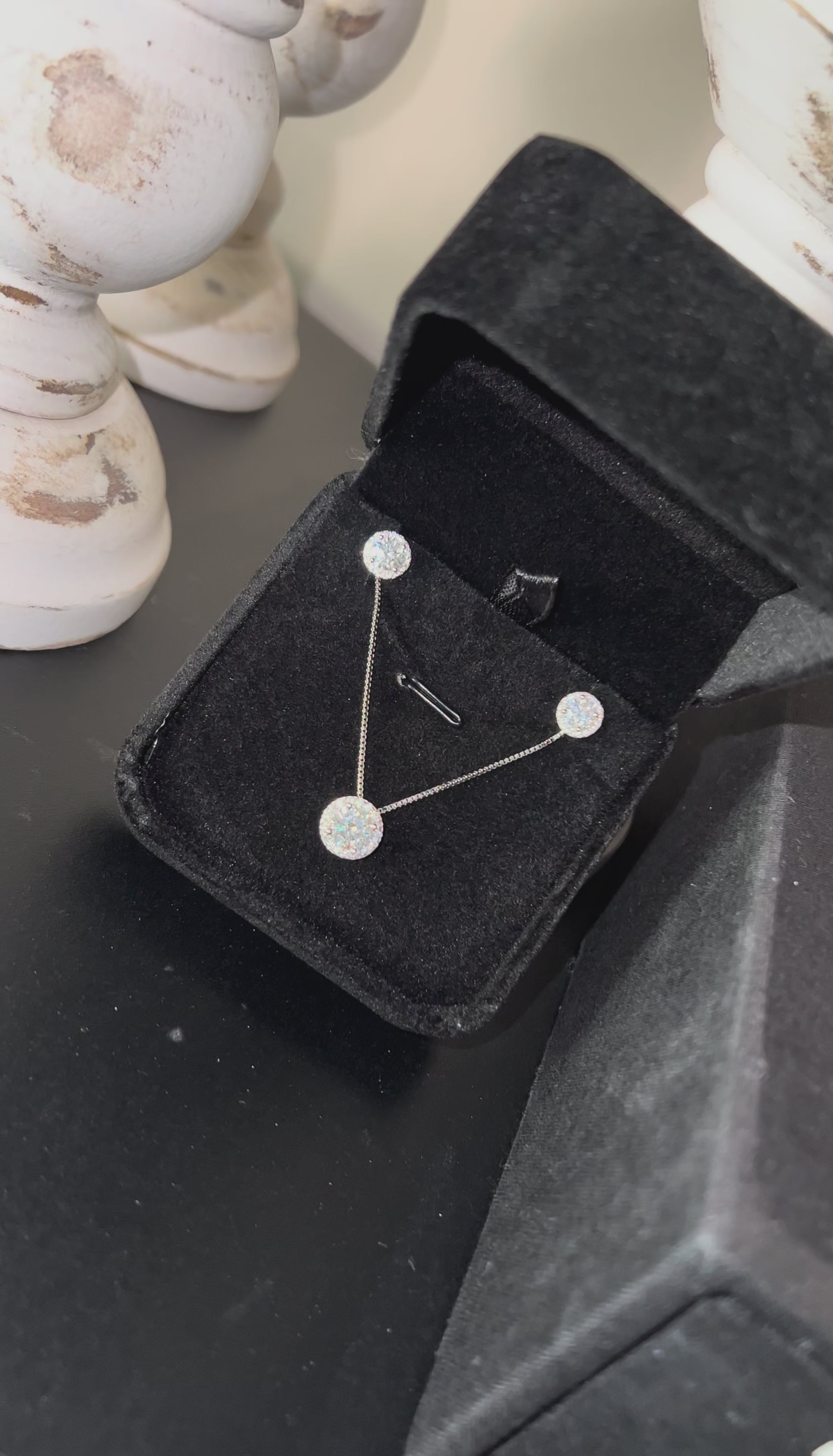 Pendientes moissanitas halo.