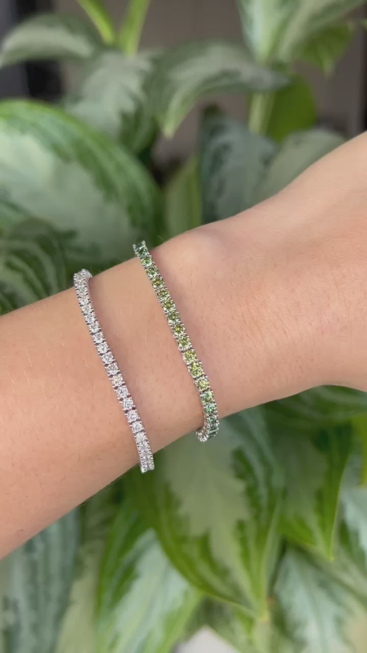 Pulsera moissanitas verde.