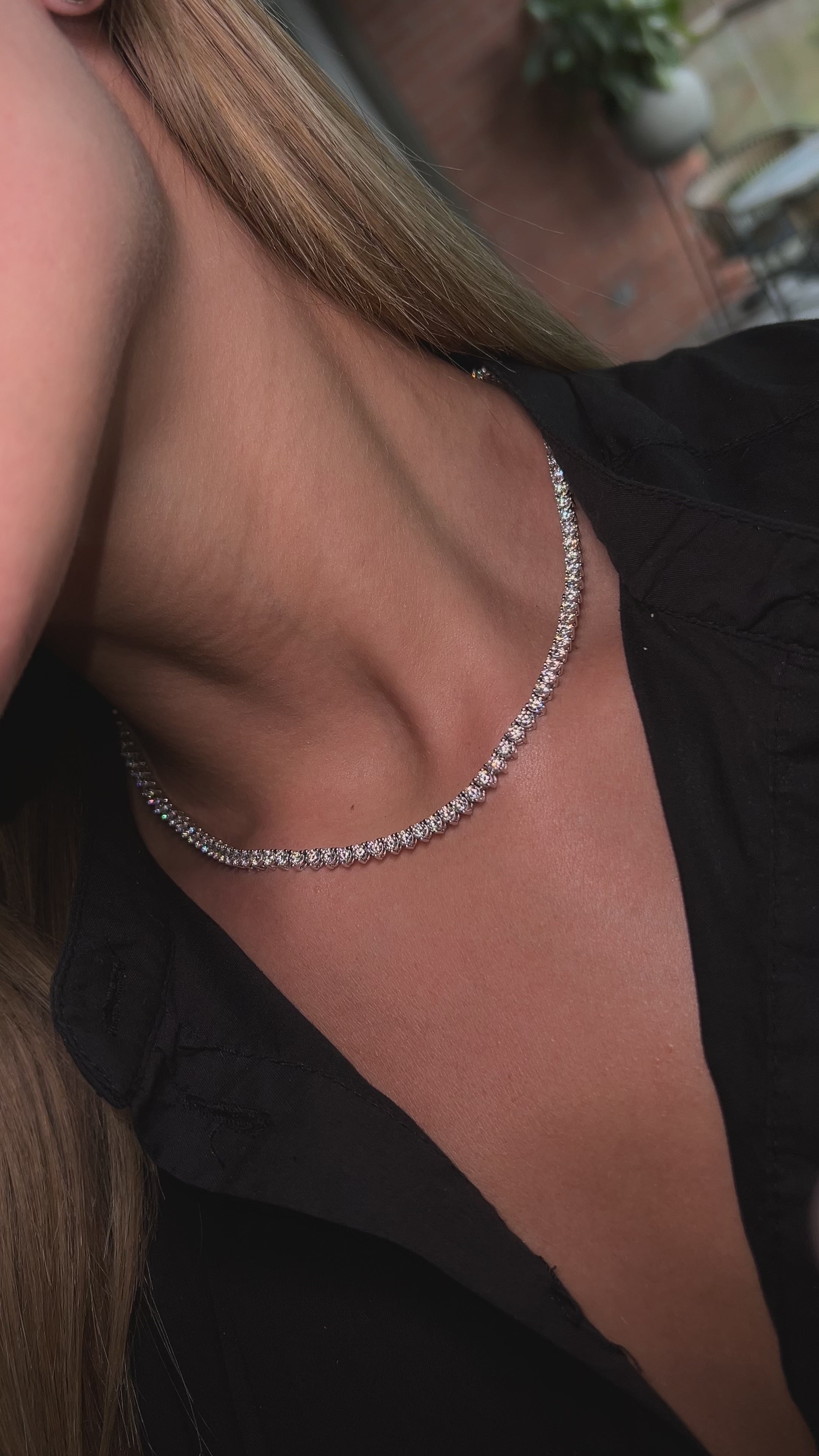 Collar tenis moissanitas 3mm.