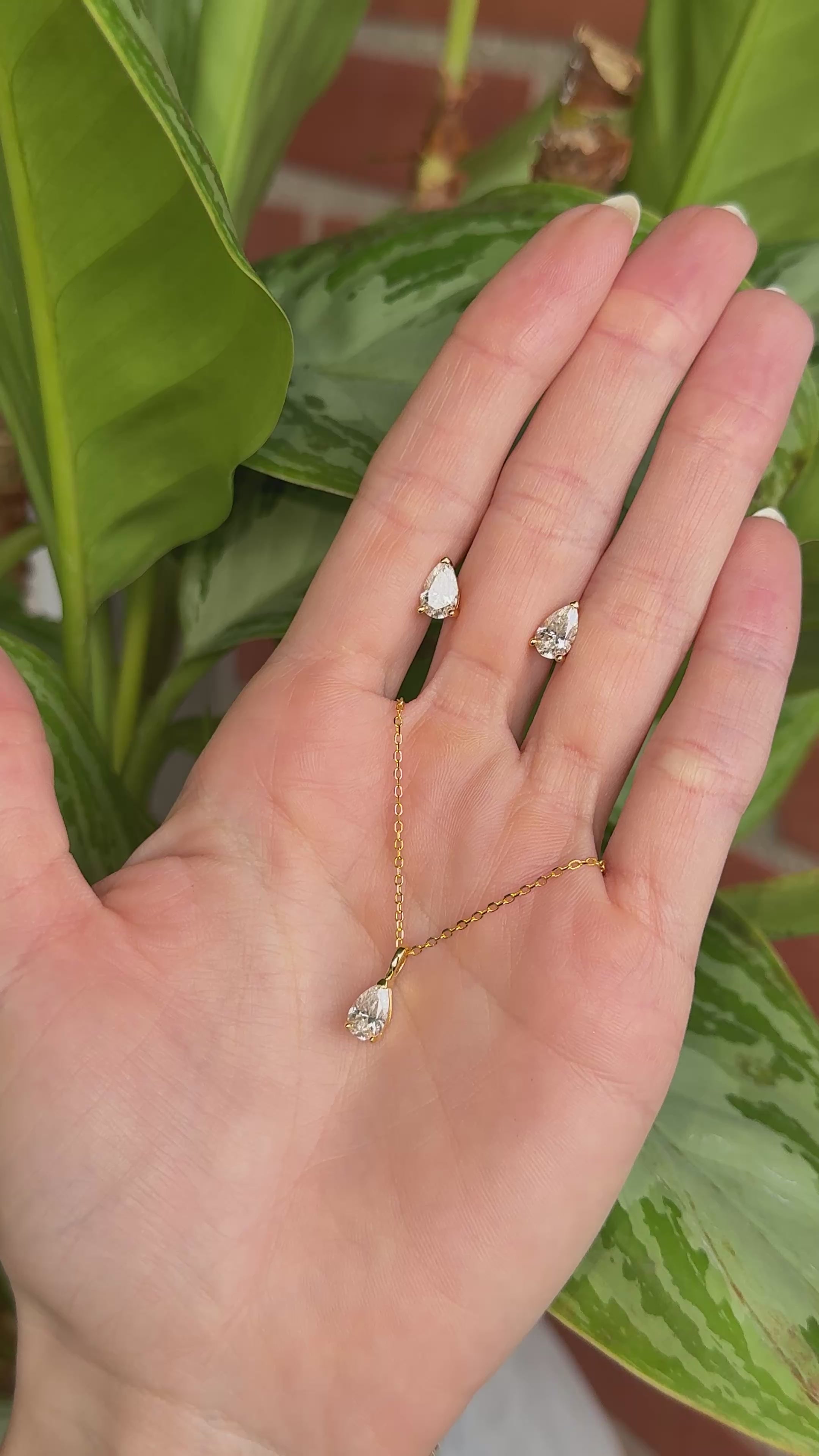 Set gota moissanita.
