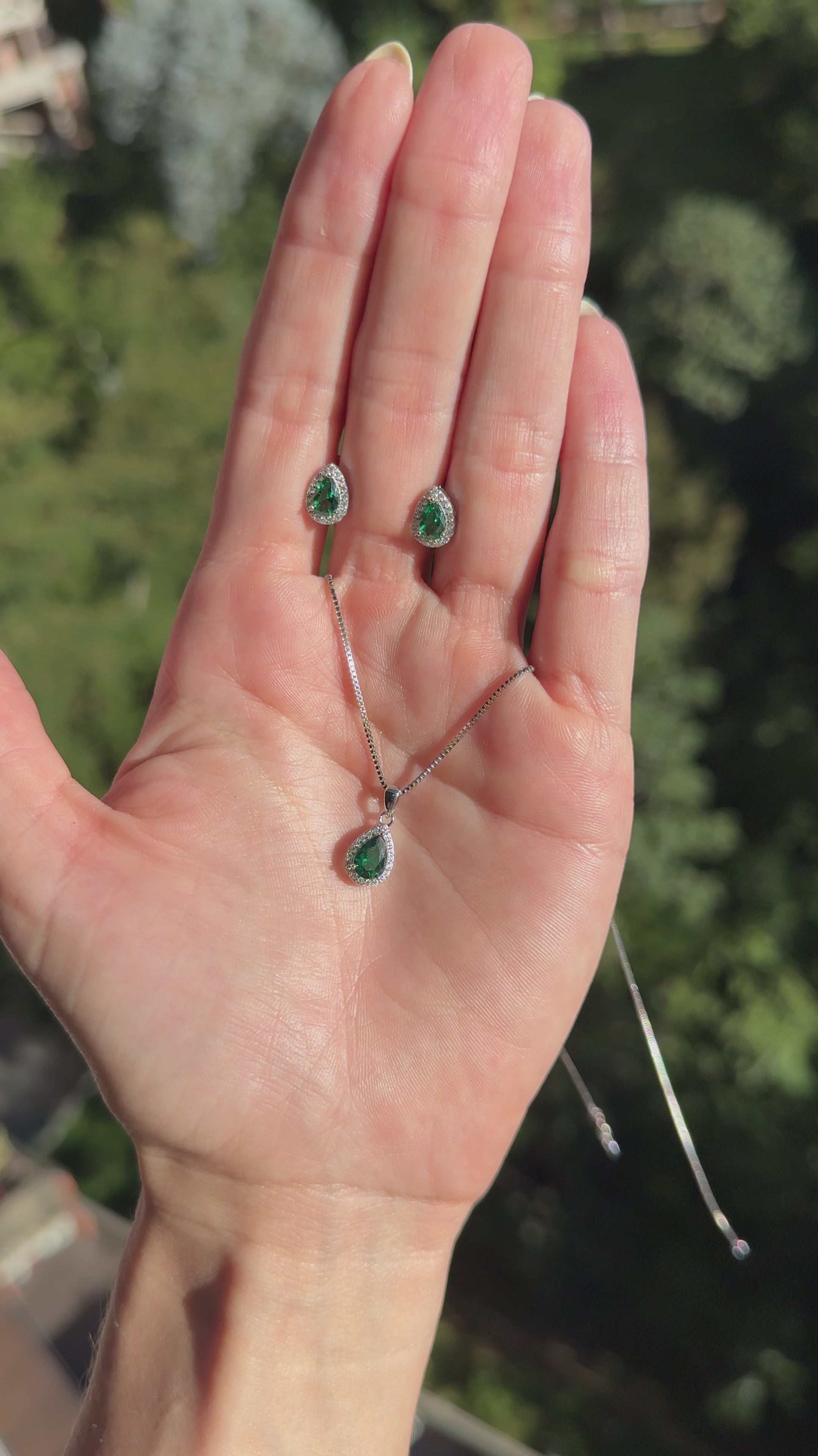 Set halo gota esmeralda.