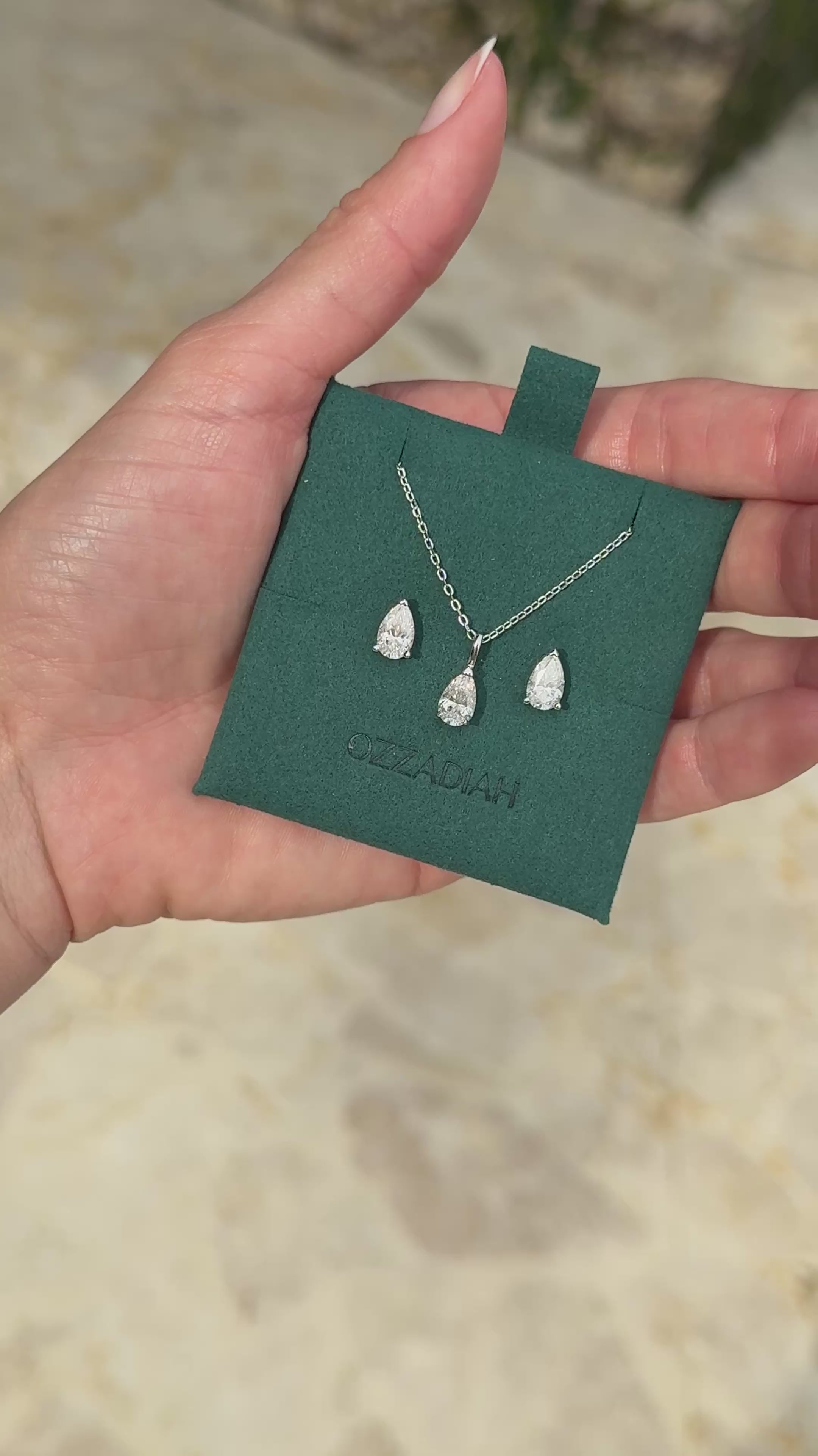 Set gota moissanita.